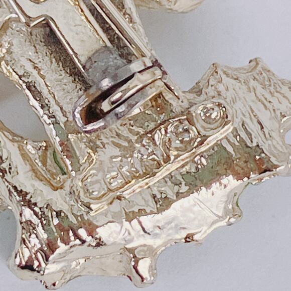 VTG Signed Gerry’s Christmas Rudolph Reindeer Brooch Gold Tone Enamel Pin Retro - Picture 9 of 10